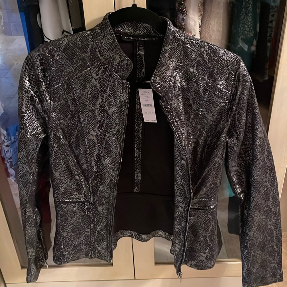 NWT! White House Black Market Foiled Print Jacket